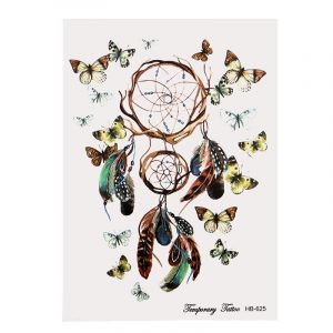 Temporary Tattoo HB-625 Dreamcatcher and Butterflies