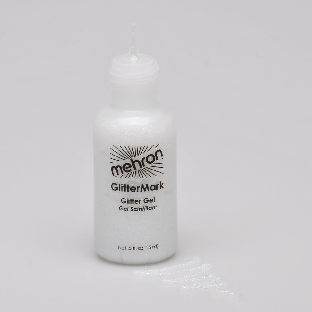 Mehron GlitterMark - Glitter Gel Fine Liner - Crystal White