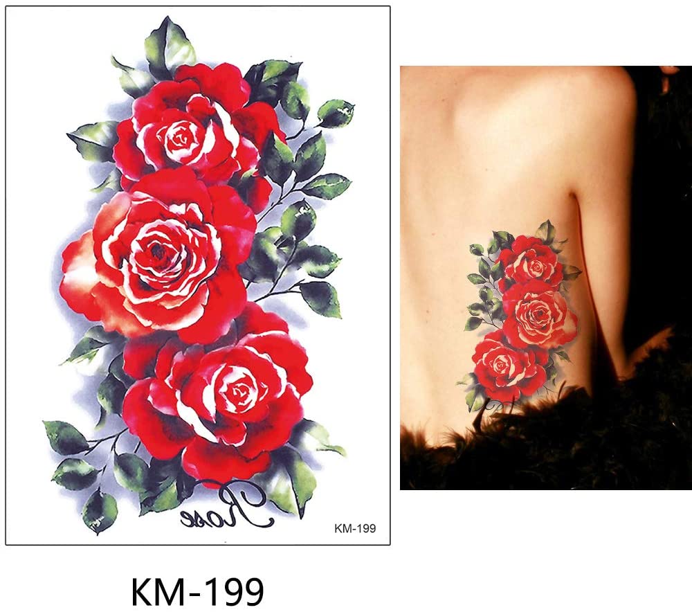 Temporary Tattoo KM-199 Red Roses