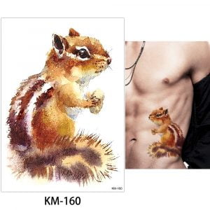 Temporary Tattoo KM-160 Watercolour Chipmunk