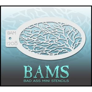 Bad Ass Stencils - BAM 1208 Vein Branch Coral Stencil