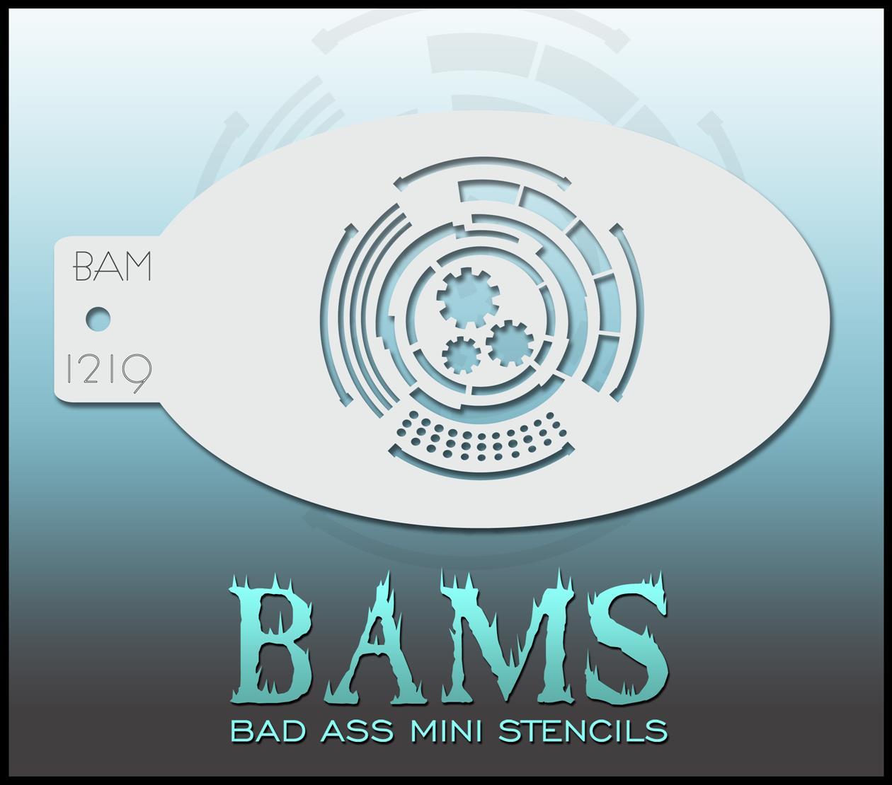 Bad Ass Stencils - BAM 1219 Circular Cyborg Cogs Robot