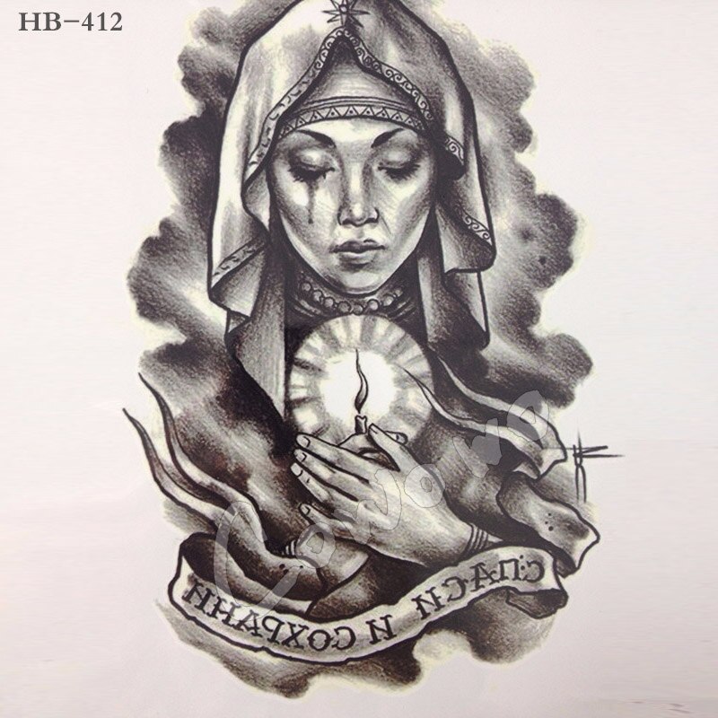 Temporary Tattoo HB-412 Woman with Candle