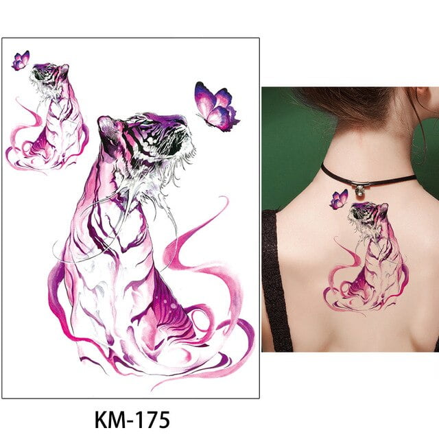 Temporary Tattoo KM-175 Watercolour Tiger