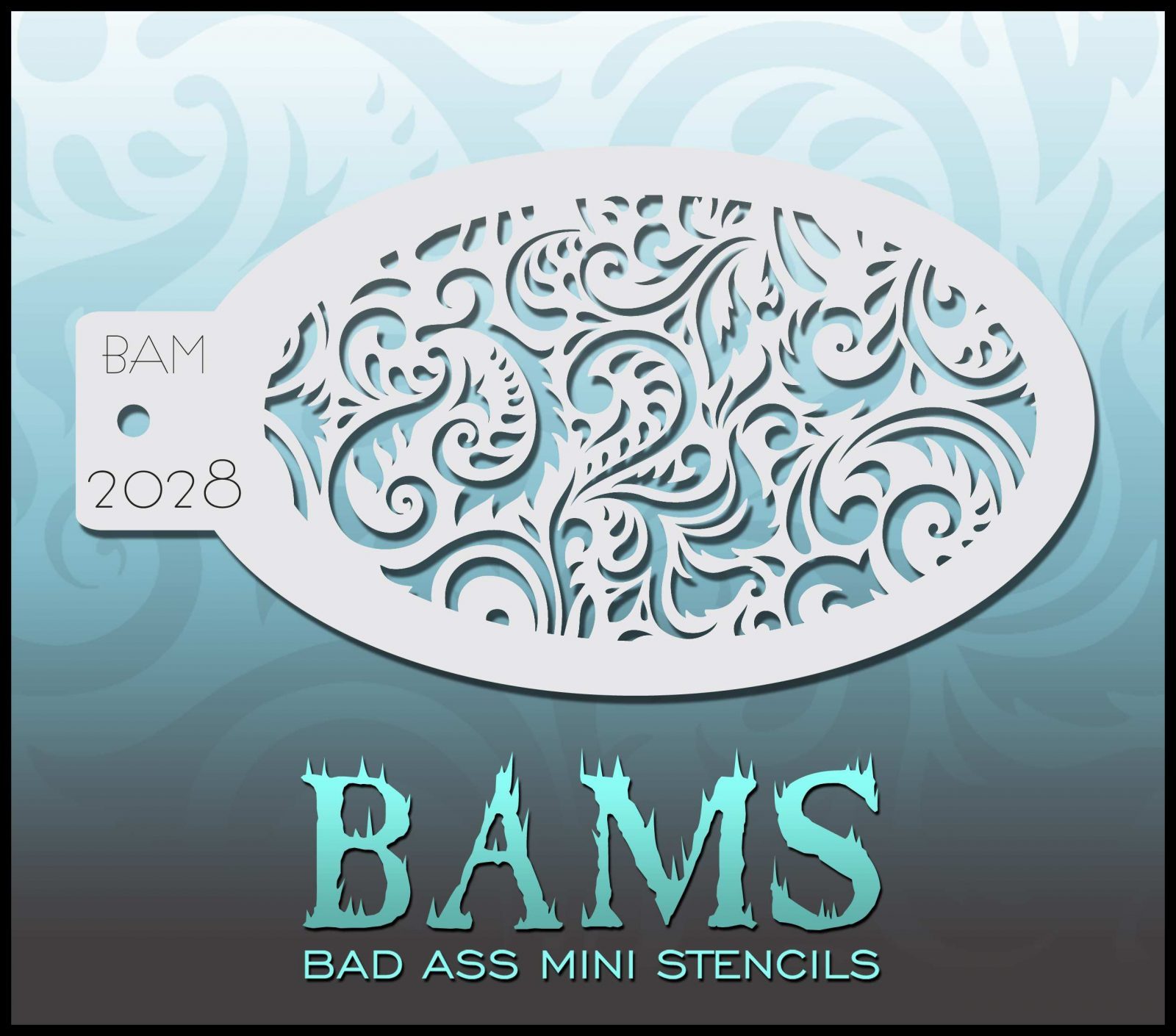 Bad Ass Stencils BAM 2028 - Swirls Stencil