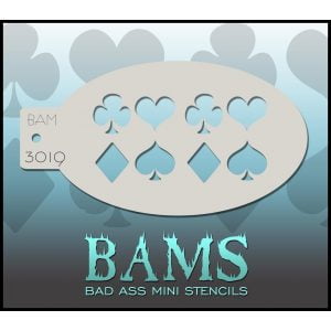Bad Ass Stencils - BAM 3019 - Stencil Card Suits