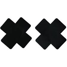 1 Pair of X Cross Pasties Black Nipple Covers