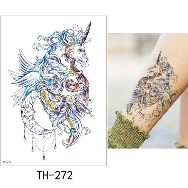 Temporary Tattoo TH-272 Unicorn Moon Pegasus