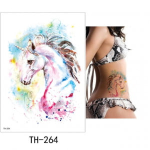 Temporary Tattoo TH-264 Watercolour Unicorn