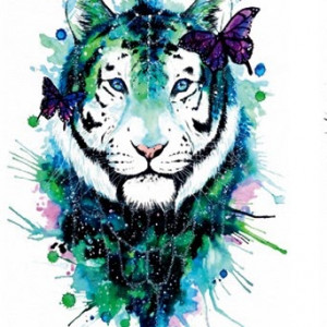 Temporary Tattoo TH-198 Watercolour Tiger