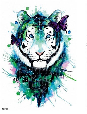 Temporary Tattoo TH-198 Watercolour Tiger