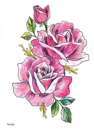 Temporary Tattoo TH-254 Pink Roses