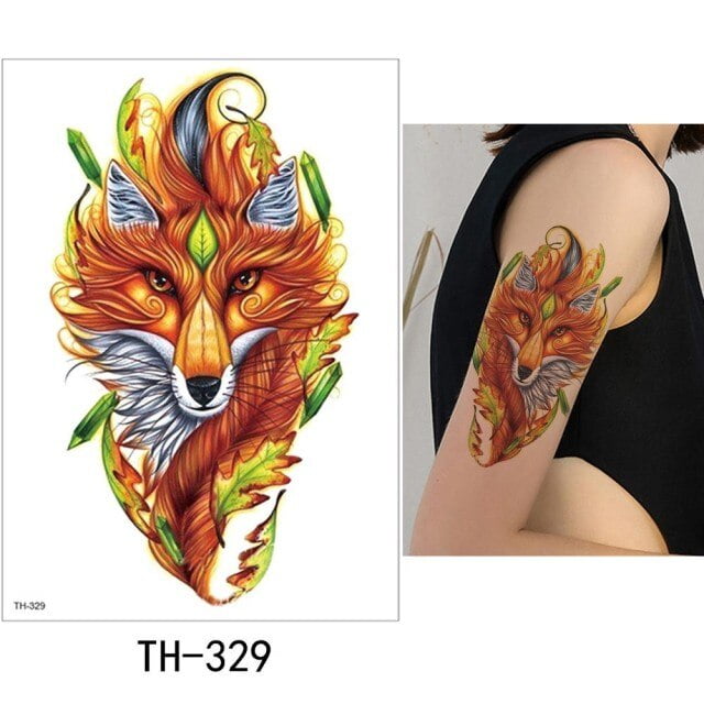 Temporary Tattoo TH-329 Stylised Fox Illustration