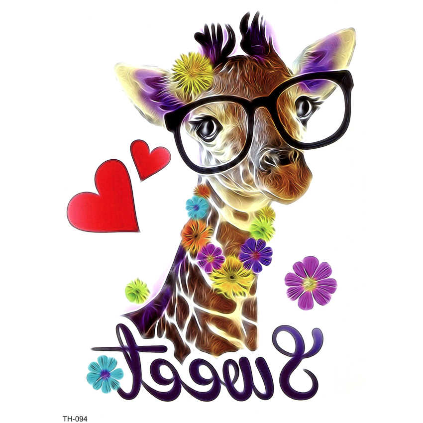 Temporary Tattoo TH-094 Sweet Giraffe with Glasses