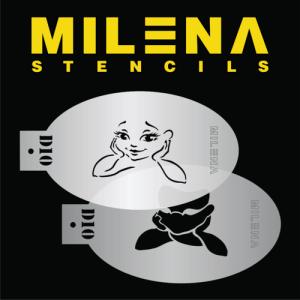 Milena Stencils - D10 - Cute Face Bright Eyes Double Stencil