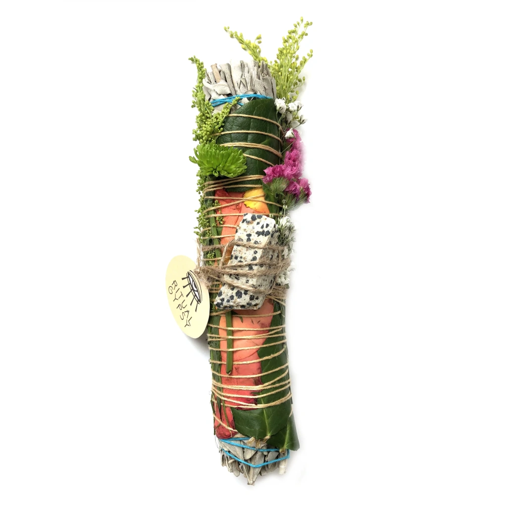 Ritual Gypsy - Ritual Sage Wand with Dalmatian Jasper - 9"