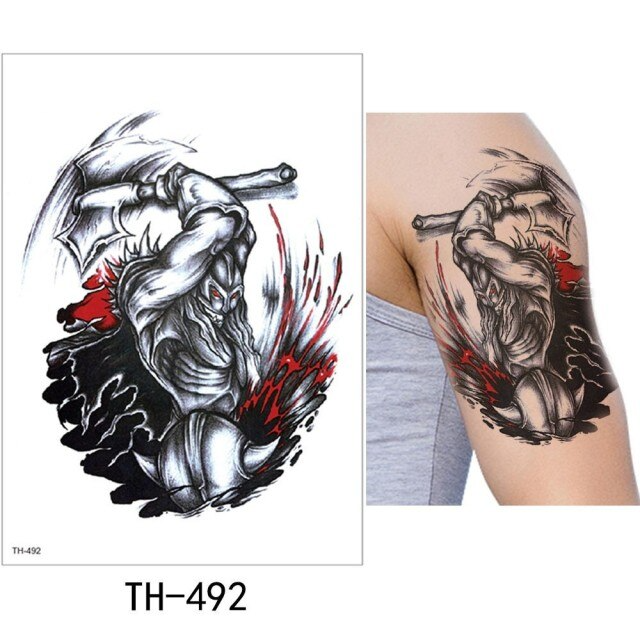 Temporary Tattoo TH-492 Viking Warrior with Axe