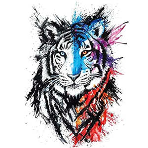 Temporary Tattoo KM-122 Tiger Watercolour