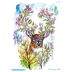 Temporary Tattoo LC-594 Watercolour Deer