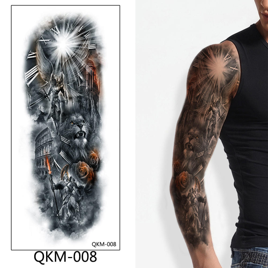 Temporary Tattoo KQM-008 XXL Full Sleeve Warrior