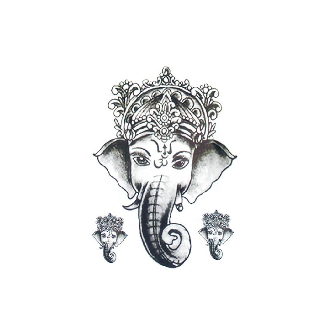 Temporary Tattoo WX-033 Ganesh Hindu Elephant God