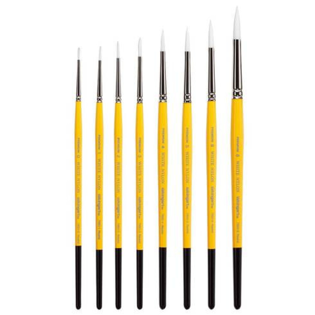 Kingart Premium White Nylon 7950 Gold Grip Series Round Artist Brushes