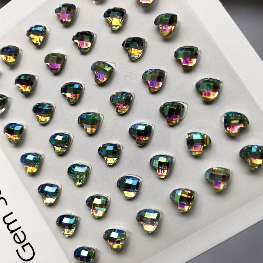 Rhinestones Self Adhesive Glitter Face Gems - RG11 Iridescent Hearts