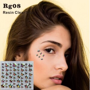 Rhinestones Self Adhesive Glitter Face Gems - RG08 Iridescent Stars