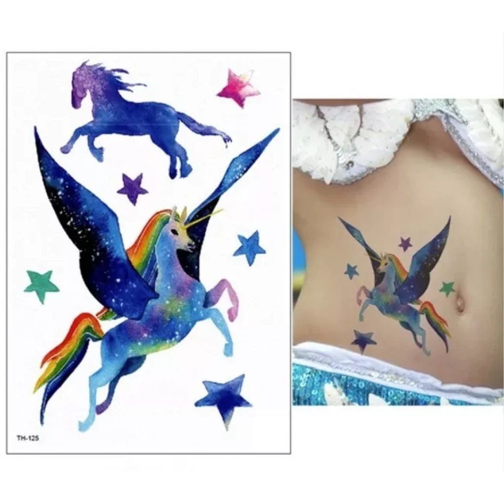 Temporary Tattoo TH-125 Unicorn With Wings
