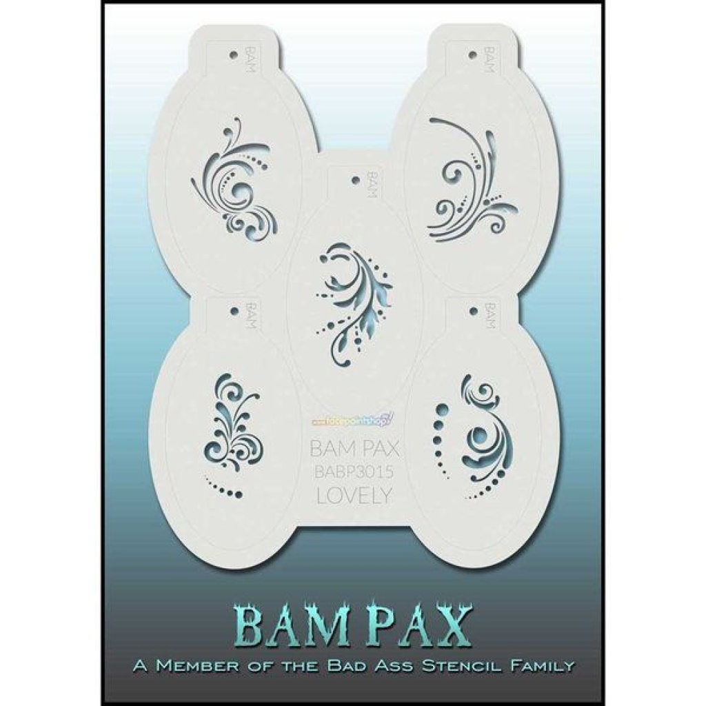 Bad Ass Stencils BAM PAX BABP3015 Lovely (Swirls and designs)
