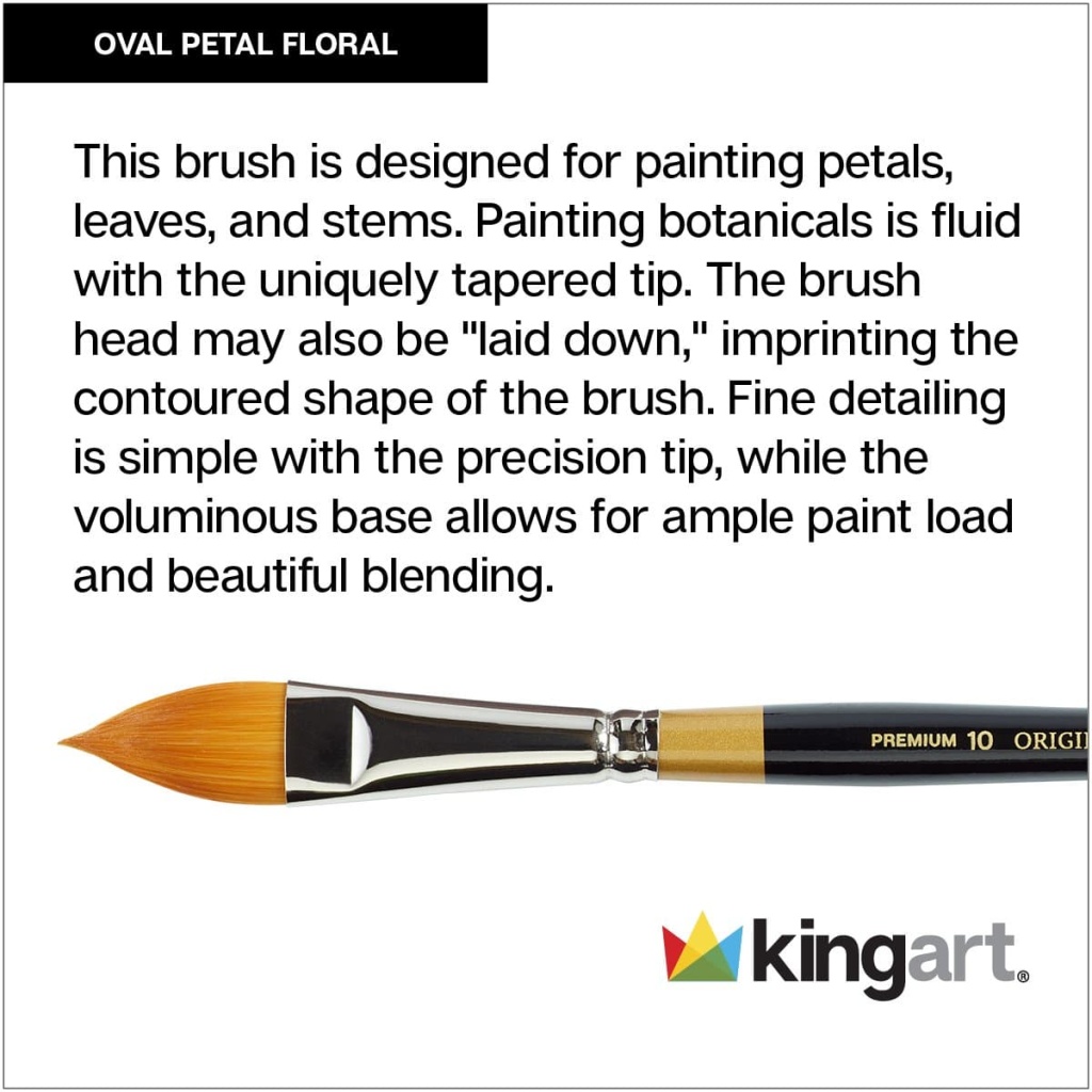Kingart Premium Original Gold Oval Petal Brush 6