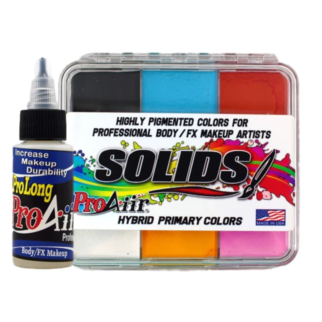 ProAiir Solids - Hybrid Water Resistant Face Paint - Primary Color Palette with ProLong Activator