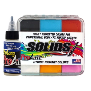 ProAiir Solids - Hybrid Water Resistant Face Paint - Primary Color Palette with ProLong Activator