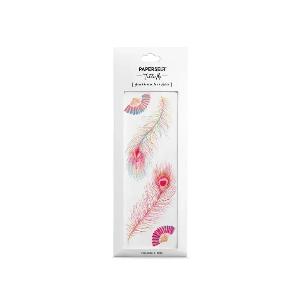 Temporary Tattoo - Pink Feathers