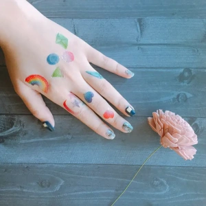 Temporary Tattoo - Rainbows and Color shapes