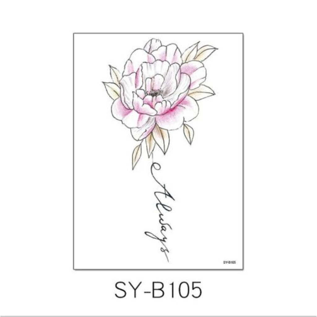 Temporary Tattoo SY-B105 Pink Rose Flowers | Dublin Body Paint