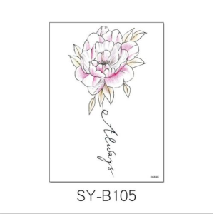 Temporary Tattoo SY-B105 Pink Rose Flowers