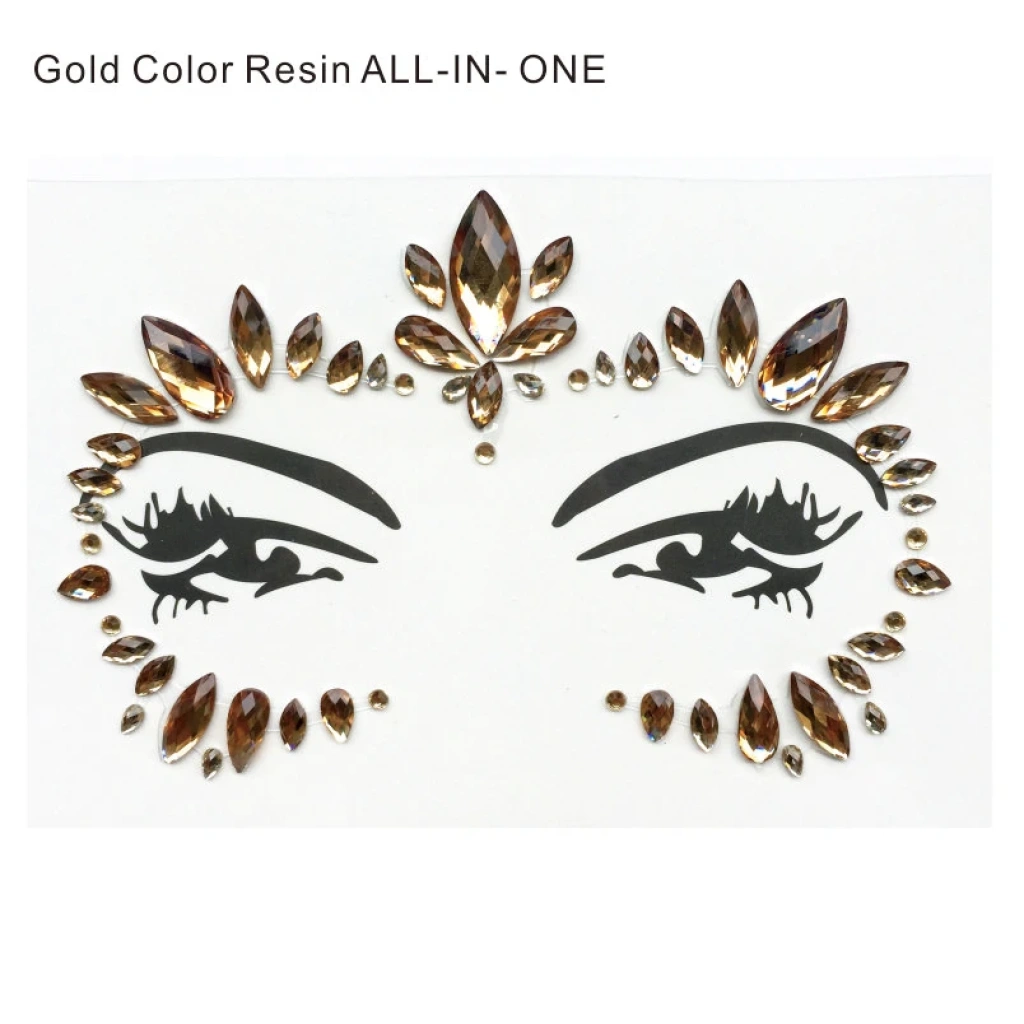 Face Gems - BFG022 Gold Gem Eye Mask
