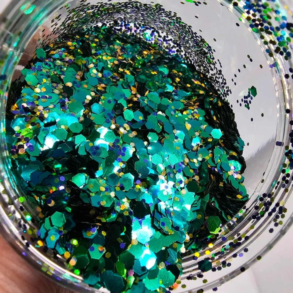 Dublin Body Paint Glitter - MIX8321 Peacock (Jade Green/Blue/Gold Chunky Glitter Mix)