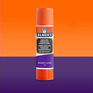 Elmer's Disappearing Purple School Glue Stick 6g - Goes on Purple, Dries Clear!