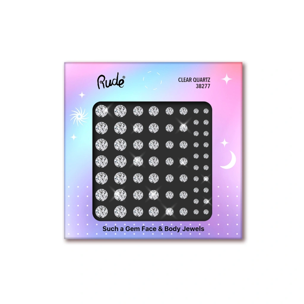 Rude Cosmetics - Face & Body Jewels - Clear Quartz (Self-Adhesive Gems) Silver