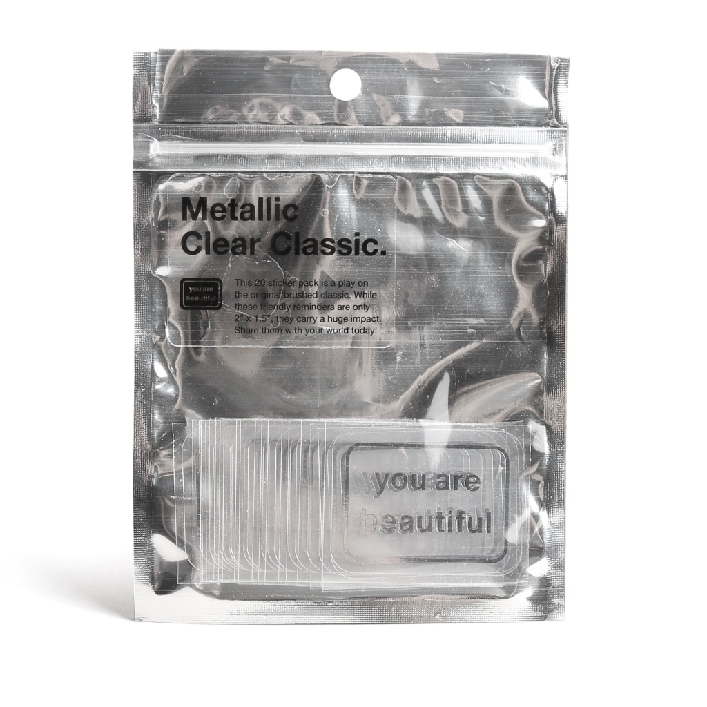 You Are Beautiful Clear Classic Metallic Stickers (20 pack)