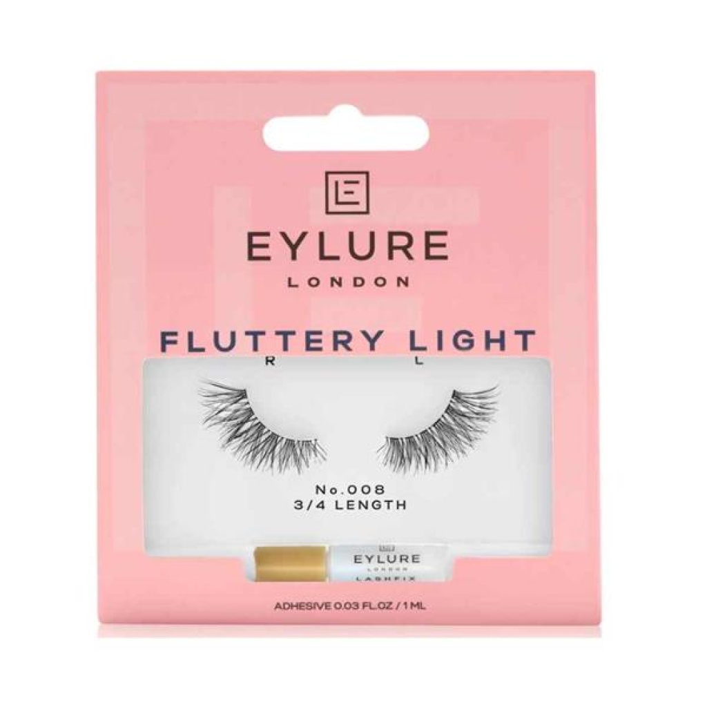 Eylure Fluttery Light 008 3/4 Length False Eyelashes (incl eyelash glue)