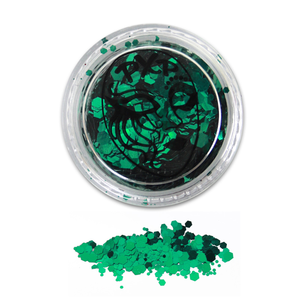 PXP Loose Glitter - Dark Green Chunky Glitter Mix