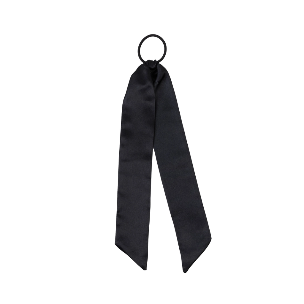 1699 Ribbon Bow Hair Tie - Black