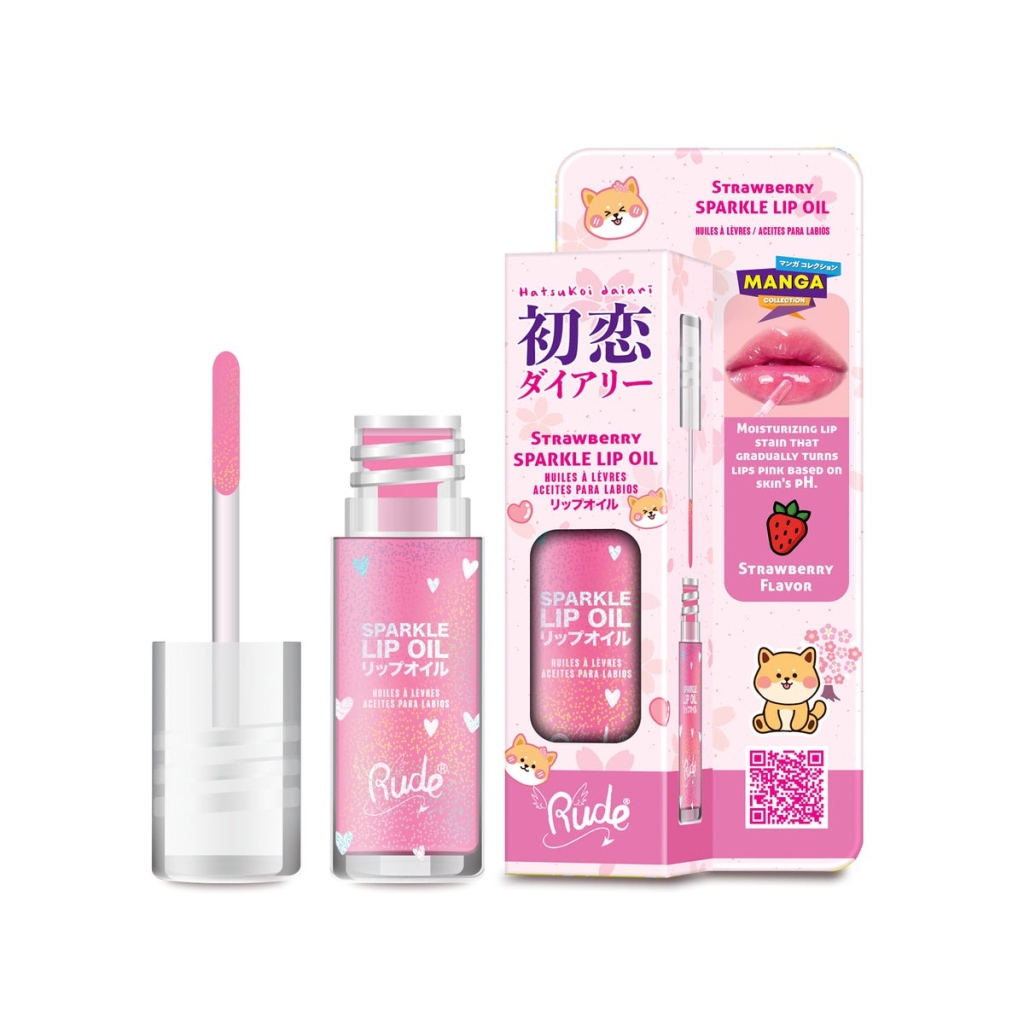 Rude Cosmetics - Sparkle Lip Oil Strawberry (Pink)