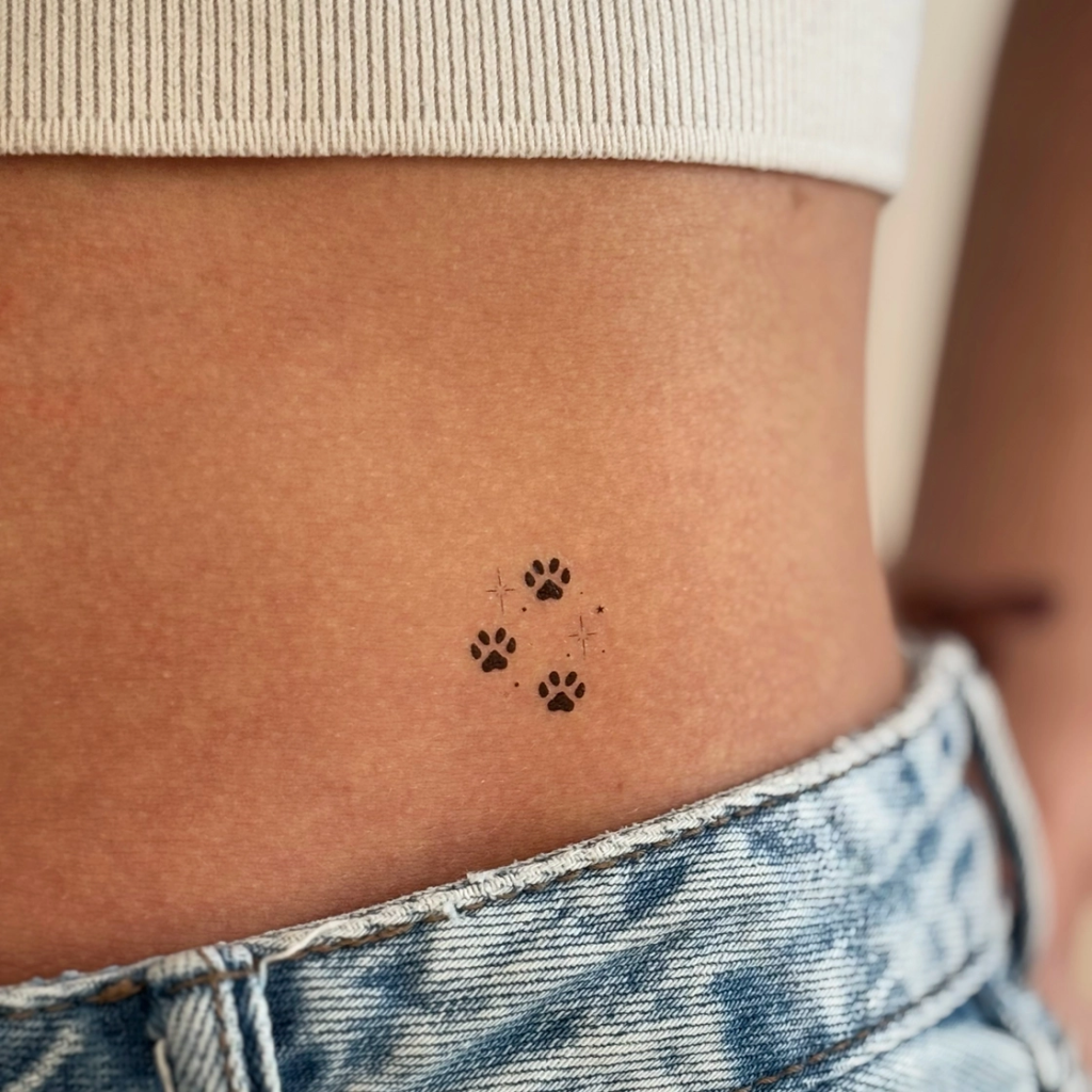 Hip Paw Tattoos Paw Print Tattoo On Hip