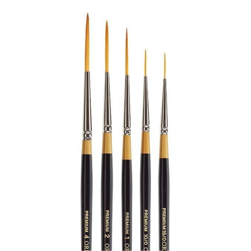 Kingart Premium Original Gold 9050 Script Liner Brushes Set (5 Pieces)