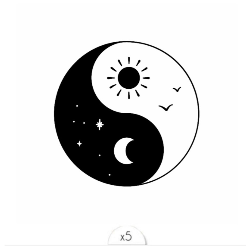 Sioou Temporary Tattoo Ying et Yang x5