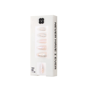 Never Have I Ever - Almond Press-on Nails - Chrome Hearts